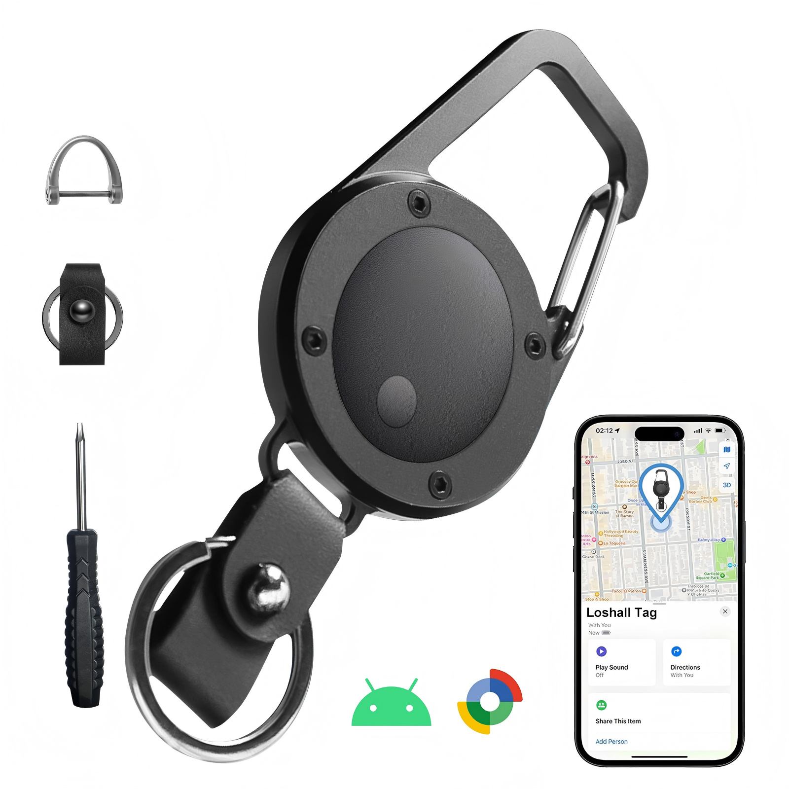 T20 Metal Keychain Works with Google's Find My Device App
