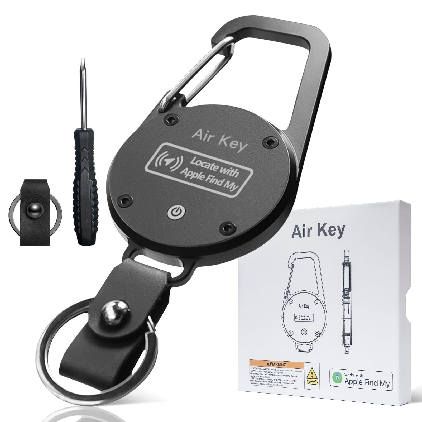 T7FM Metal Keychain Works with Apple Find My